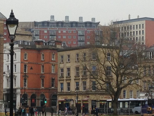 Old mixed with new central view across city