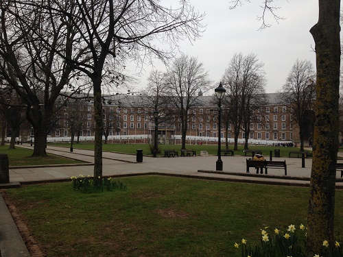 Looking across College Green from Bristol Cathedral