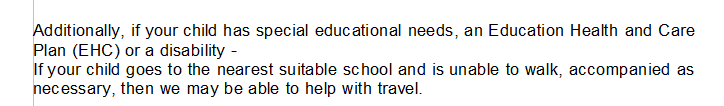 school transport decision letter