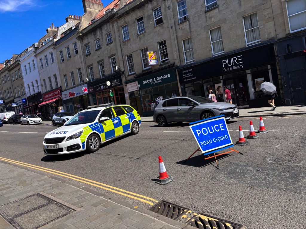 Coach Blocks Road Bristol