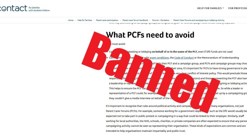 Contact Bans Parent Carer Forum Members Campaigning