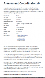 EHCP case workers bristo