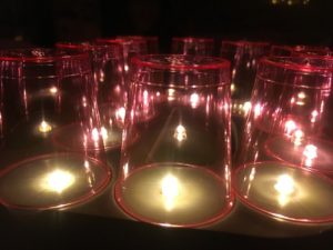 Sensory Space activity with LED lights and plastic glasses