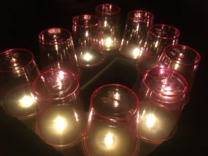 Sensory Space activity with LED lights and plastic glasses