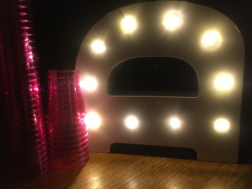 Sensory Space activity with LED lights and plastic glasses