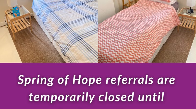 Inhope Spring of Hope Bristol Female Shelter referrals closed