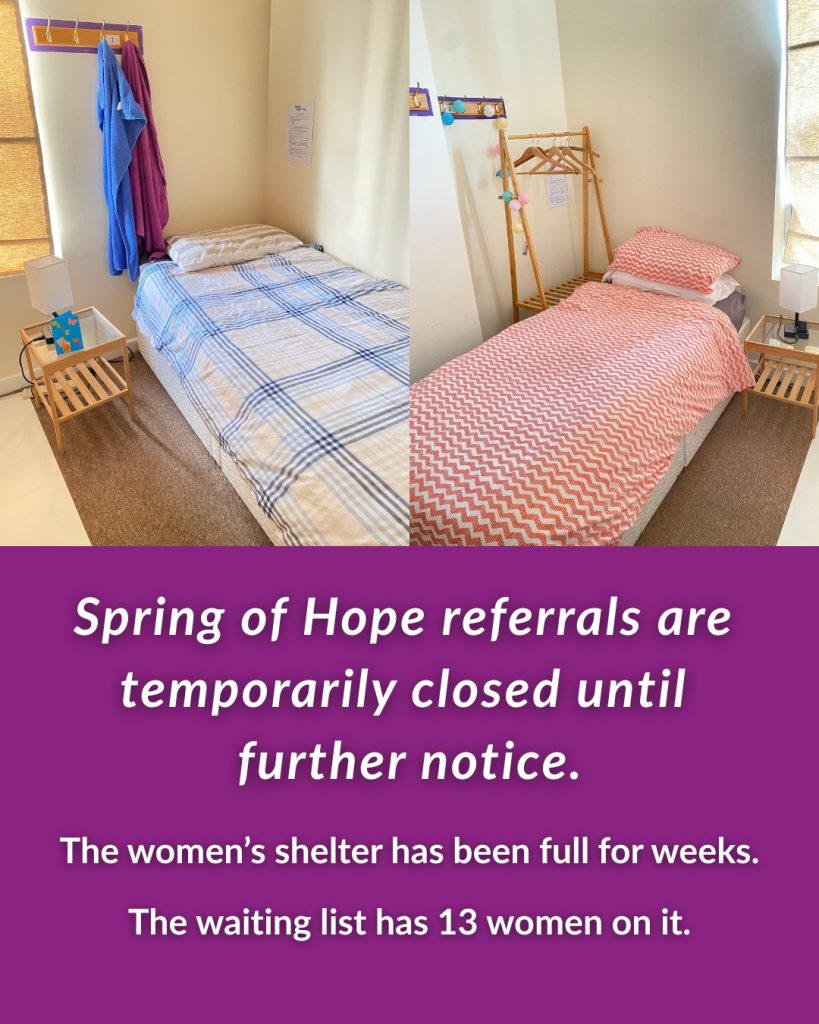 Inhope Spring of Hope Bristol Female Shelter referrals closed