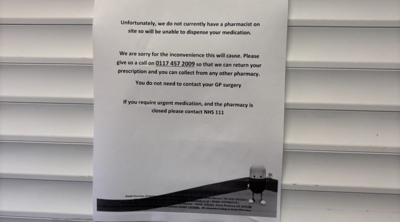 Jhoots pharmacy Bristol Closed