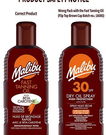 Malibu Sun Oil Recall