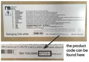 Mothercare crib recall