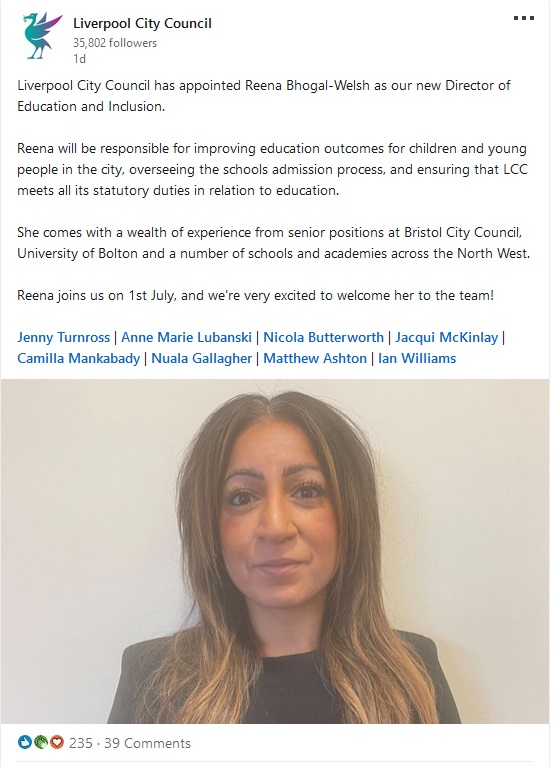 Reena Bhogal Welsh Bristol City Council Education
