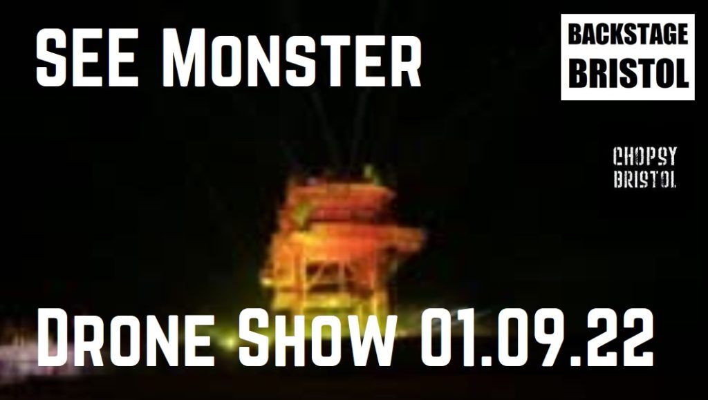 See Monster Drone Show Weston Super Mare - A photo of SEE Monster lid up in the dark
