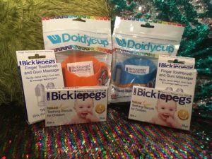 Doidy Cup with Bickiepegs and Bickiepegs Finger Toothbrush and Gum Massager