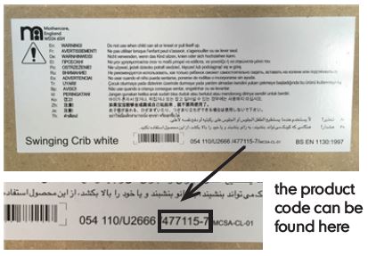 Mothercare crib recall