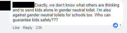Gender Neutral toilet comments
