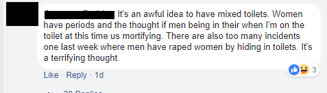 Gender Neutral toilet comments